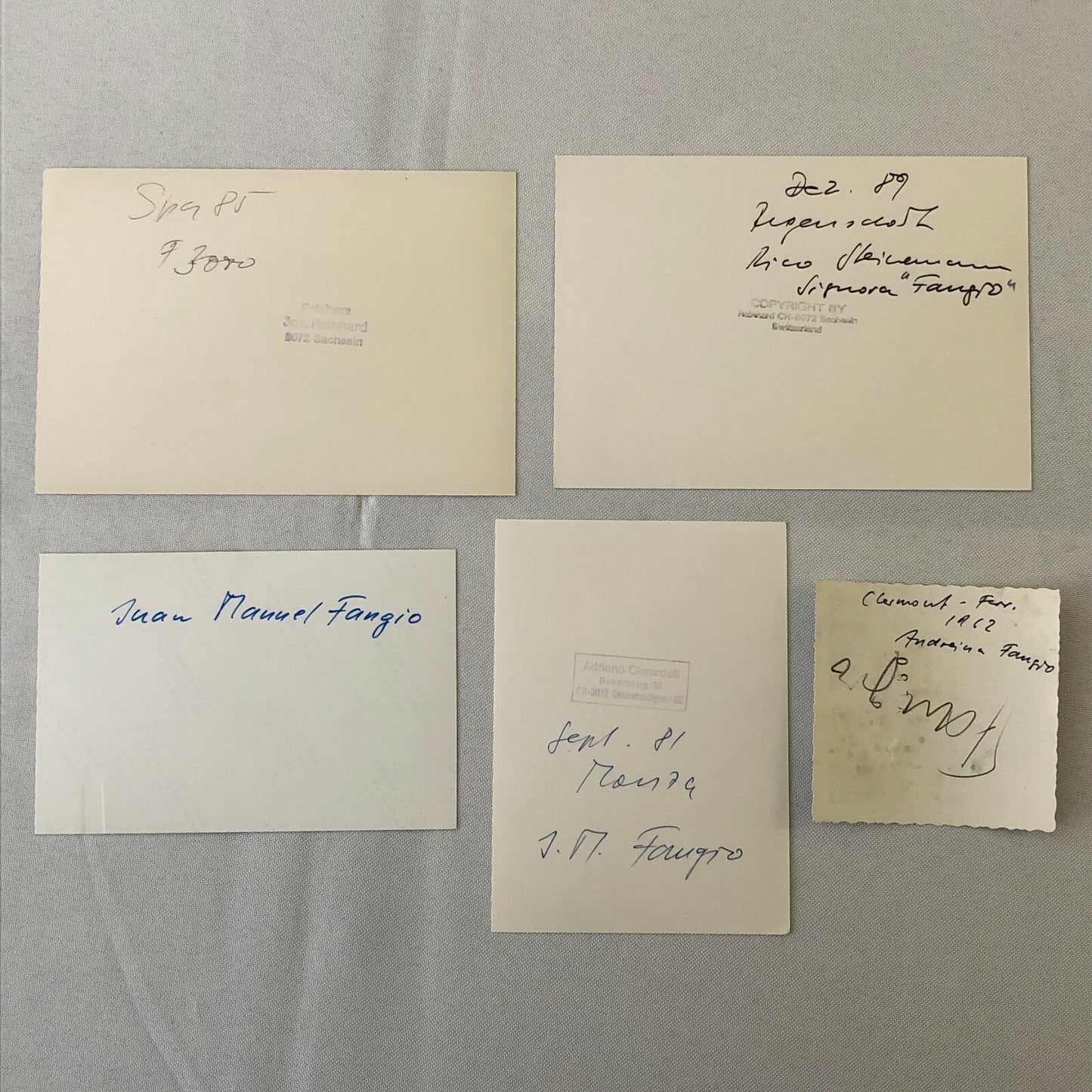 Vintage Juan Manuel Fangio Racing Driver Related Photo Print Lot of 5