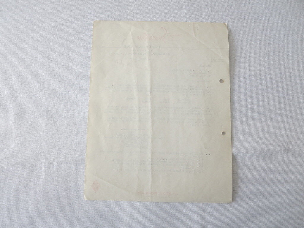 1949 Sparton Overseas Divco Truck Letter Letterhead Document