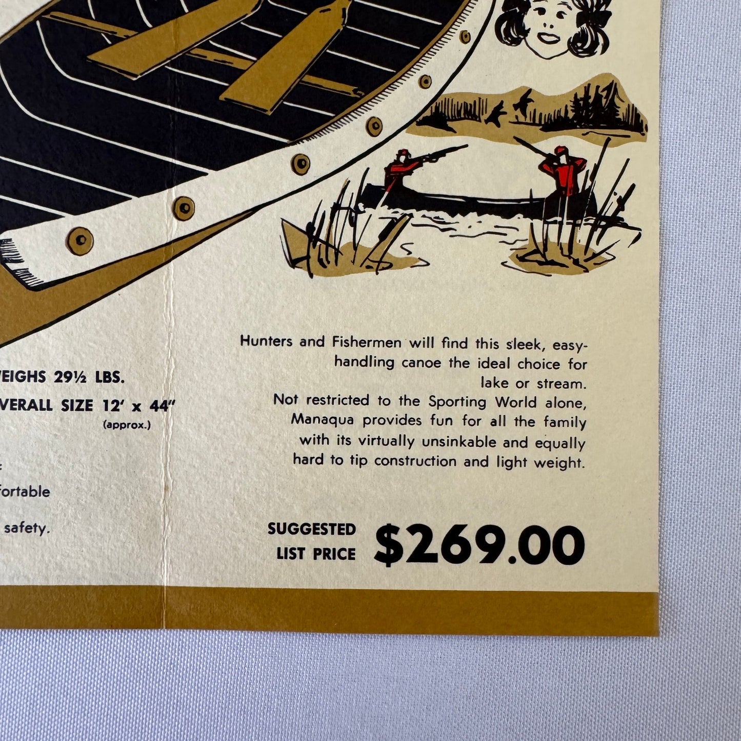Vintage Manaqua Canoe Boat Advertising Brochure Catalog
