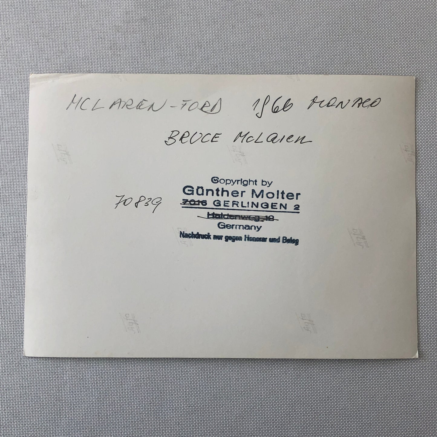 Bruce McLaren 1966 Monaco Grand Prix Racing Car Photo Photograph Gunther Molter