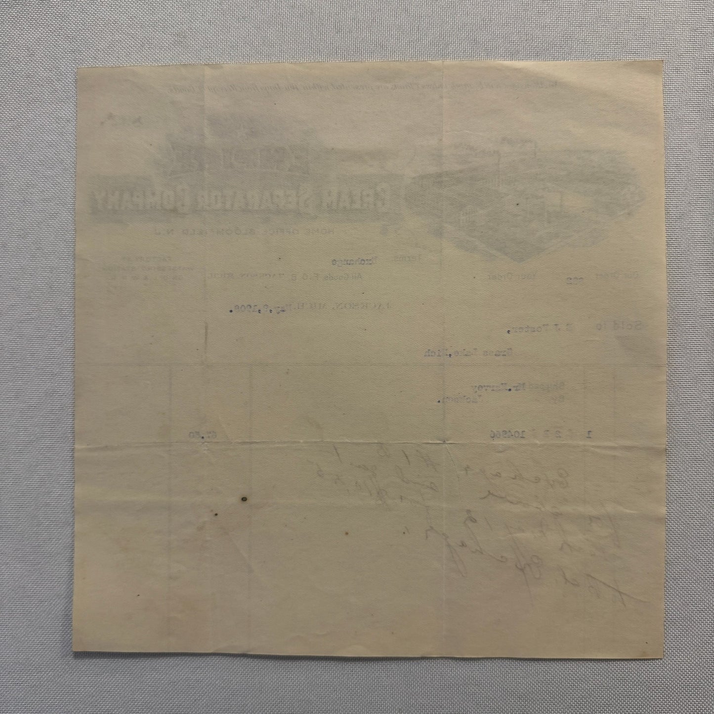 Empire Cream Separator Company New Jersey Michigan Letterhead Document 1908