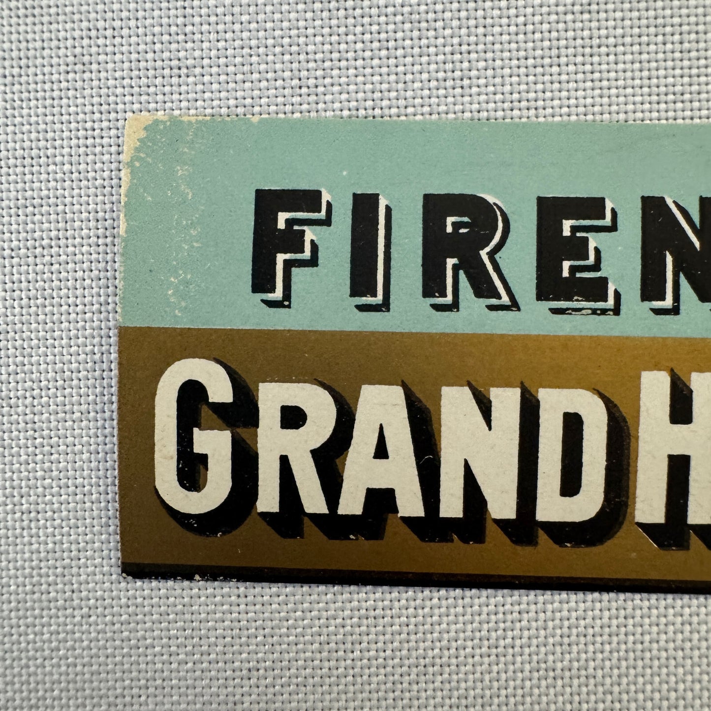Vintage Hotel Travel Label Hotel Firenze Grand Hotel Florence Italy Italian