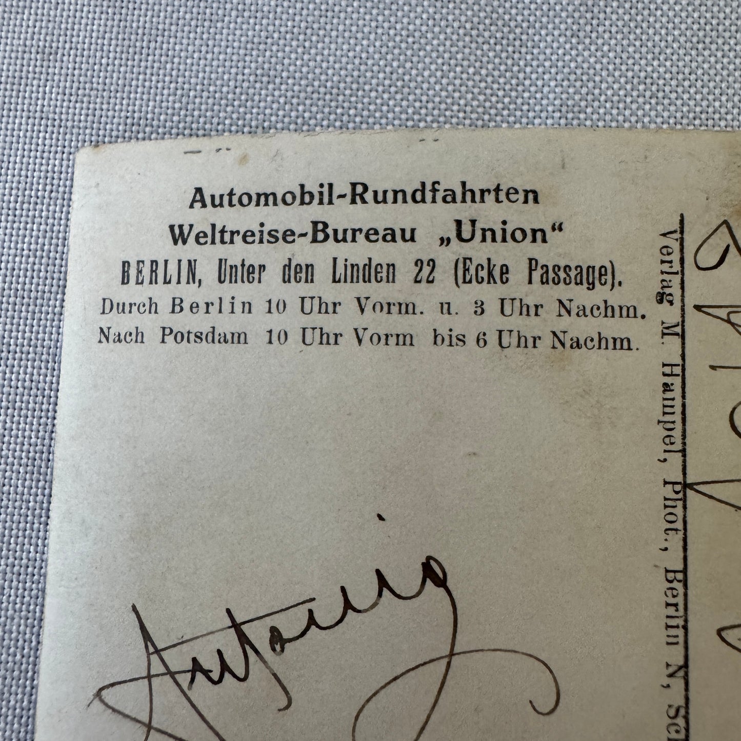 Vintage German Postcard Post Card Tour Bus Automobile Real Photo Postcard RPPC