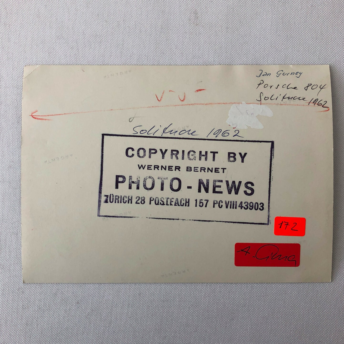 1962 Solitude Car Racing Photo Photograph Dan Gurney Porsche 804