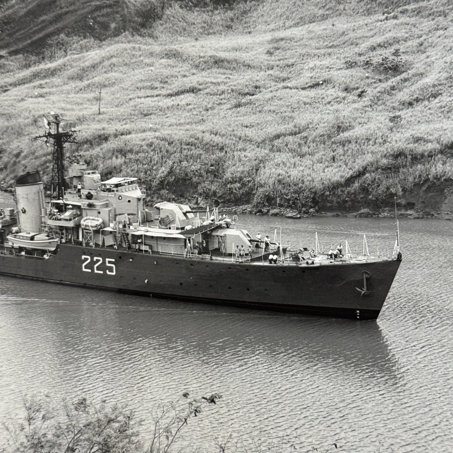 Vintage Military Boat Ship Photo Photograph Print HMCS Sioux Panama Canal 1956