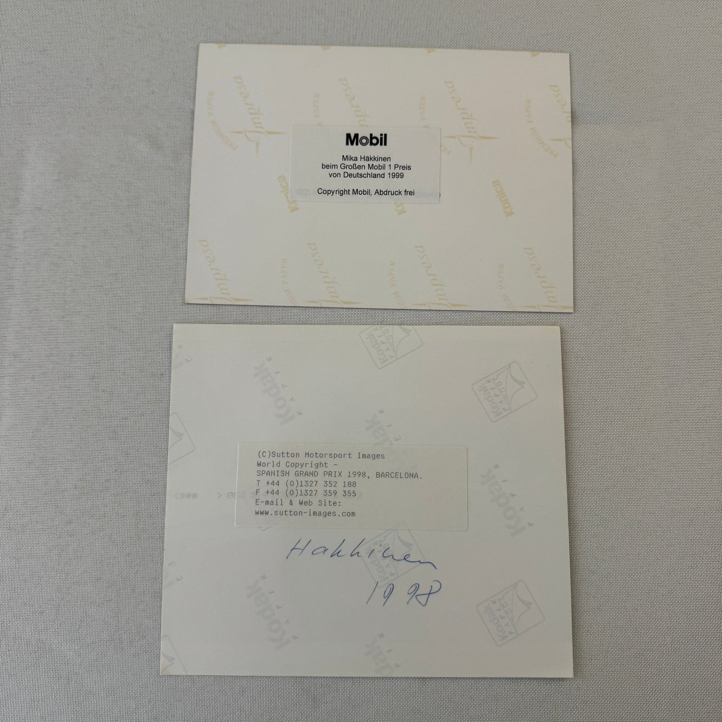Mika Hakkinen Mercedes Benz F1 Formula One Racing Photo Lot 2x 1998 1999