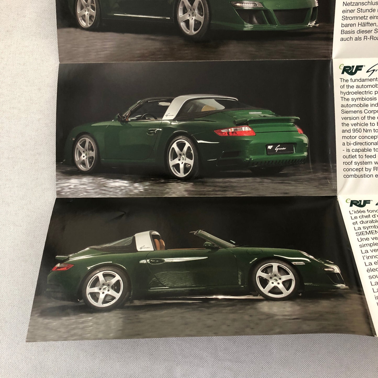 RUF Greenster R Roadster 3.8 RT Roadster Porsche 911 Sales Brochure Catalog