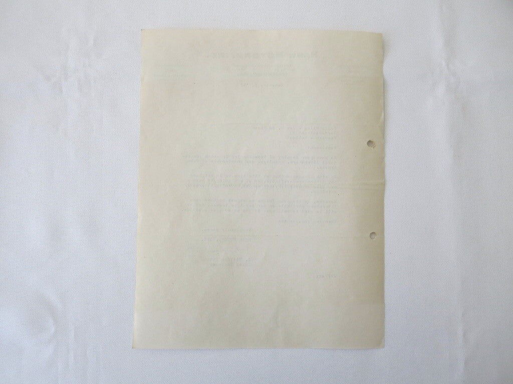 1947 Hahn Fire Aparatus Truck Letter Letterhead Document