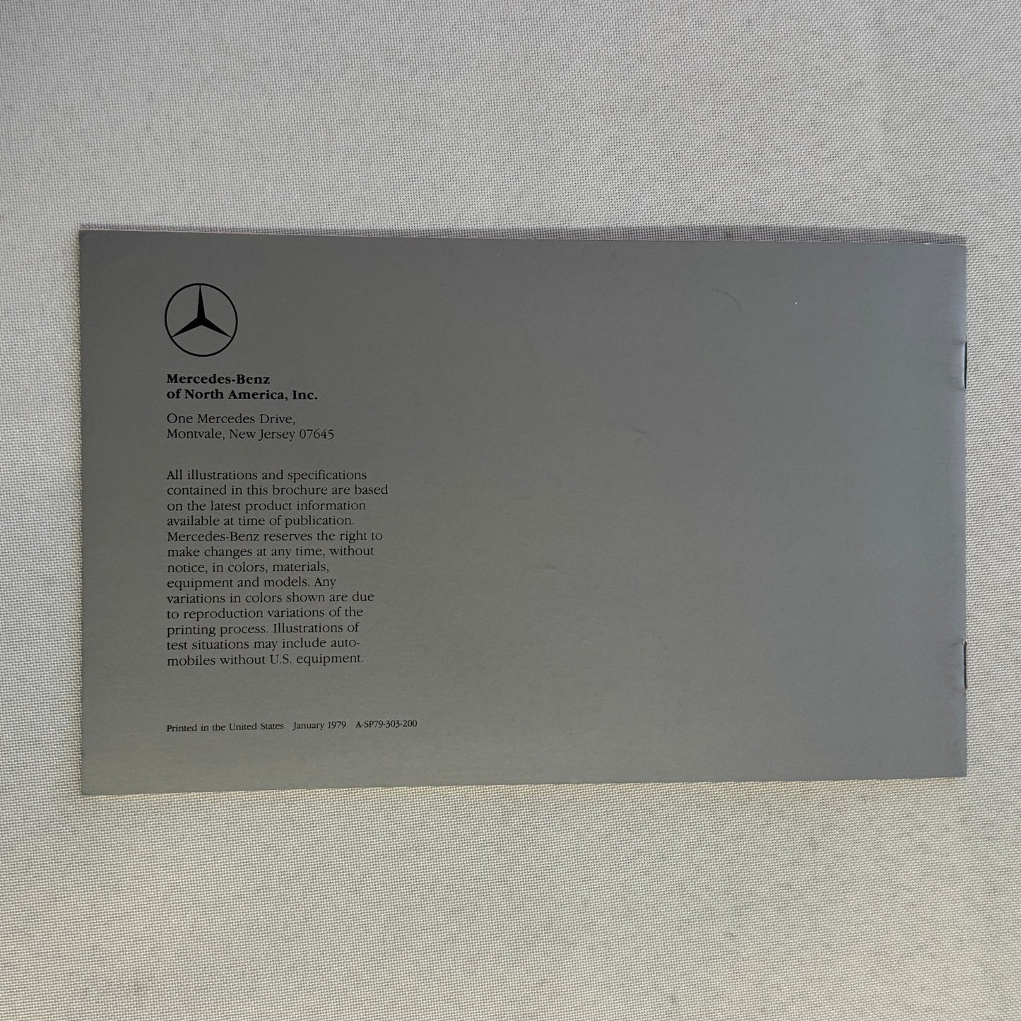 1979 Mercedes Benz Diesel Car Sales Brochure Catalog 240D 300D 300TD Wagon 300SD