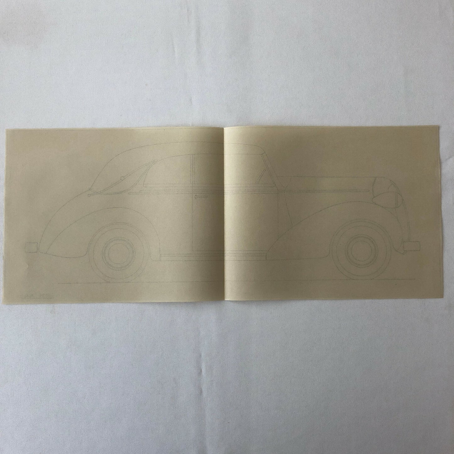 1936 Coachbuilder Car Design Blueprint Rendering Blue Print Coupe Body Style