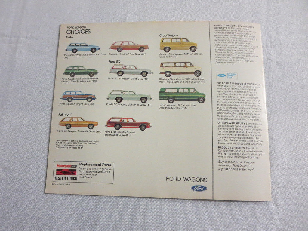 1980 Ford Wagon Sales Brochure Catalog LTD Fairmont Pinto Club Wagon