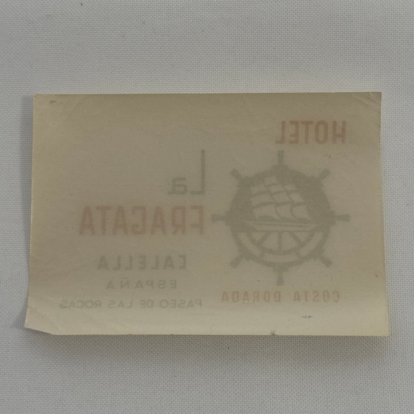 Vintage Spanish Hotel Label Spain Hotel La Fragata Costa Dorada