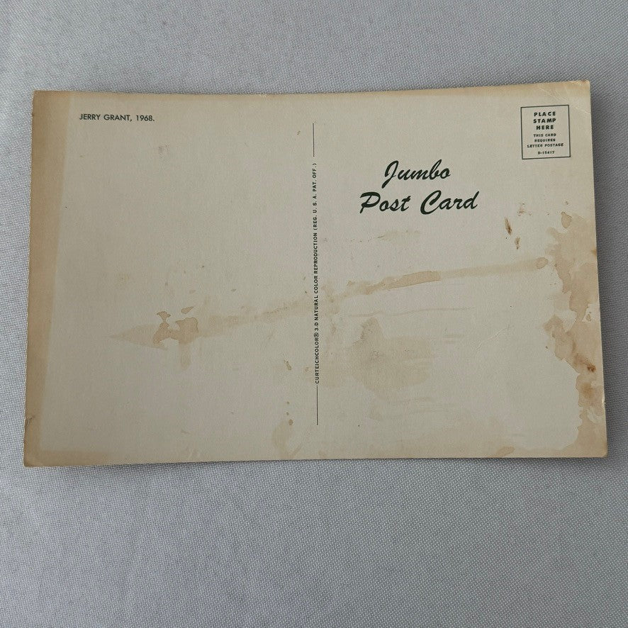 Vintage Indy Racing Postcard Jerry Grant 1968 Indianapolis Motorsport Race