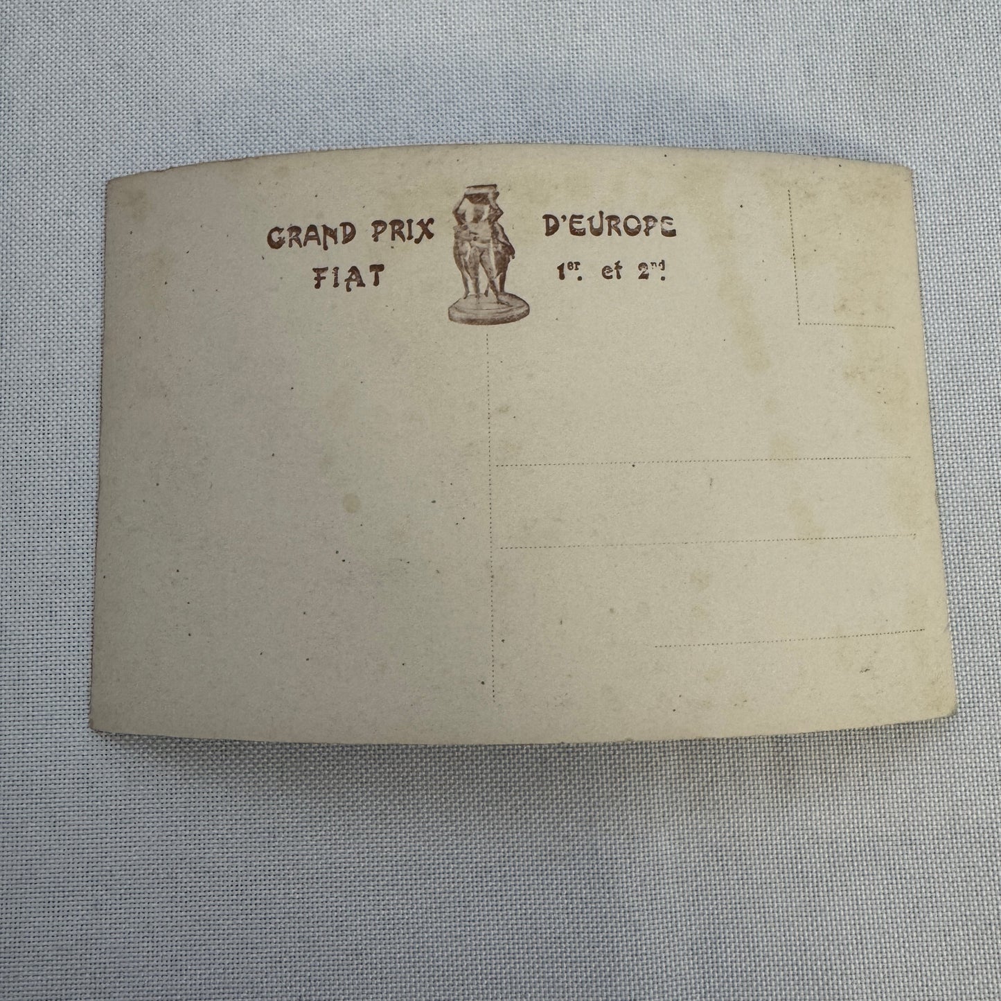 Vintage Fiat Racing Car Postcard Post Card European Grand Prix 1923 Race