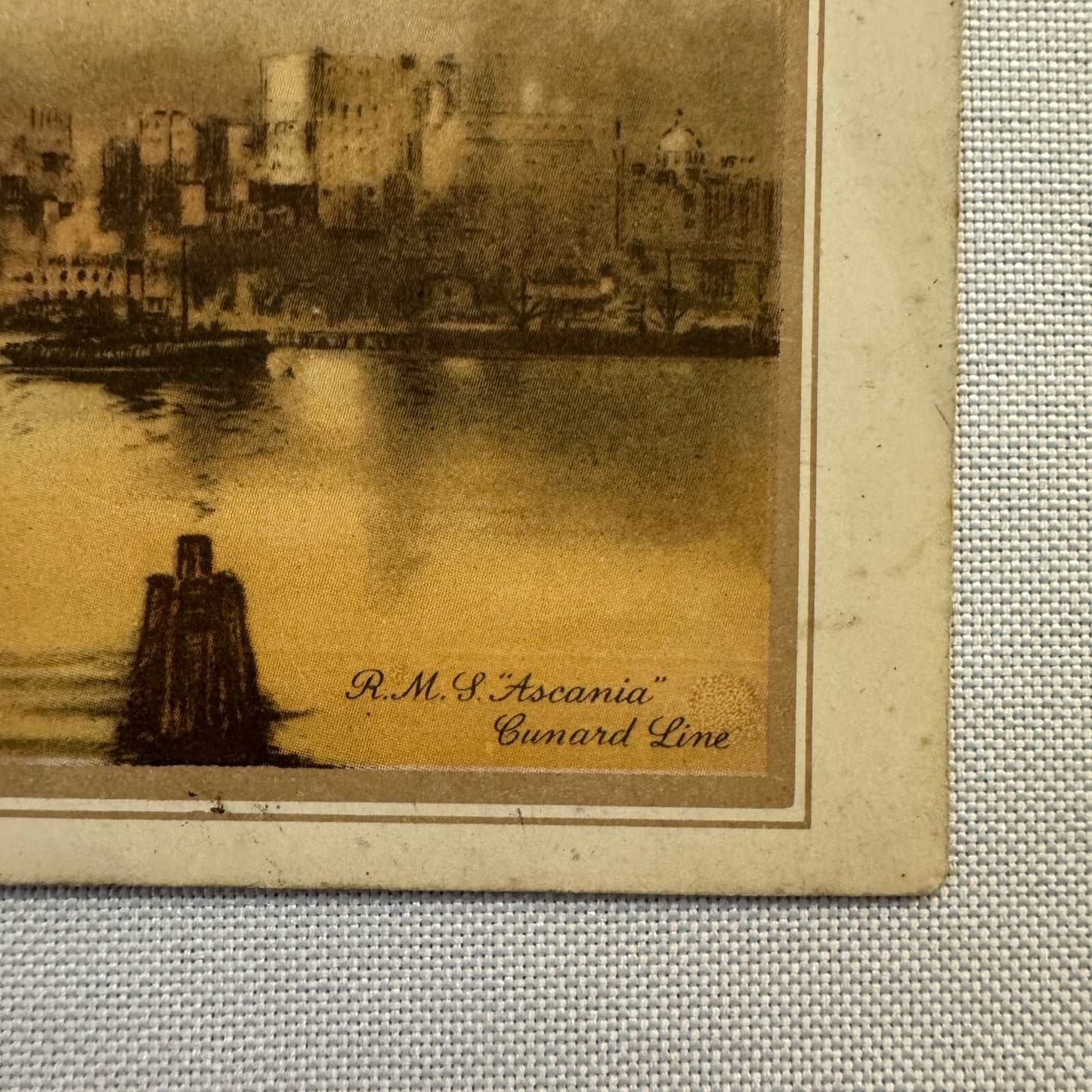 Cunard White Star Line RMS Ascania Boat Ship Vintage Card Postcard