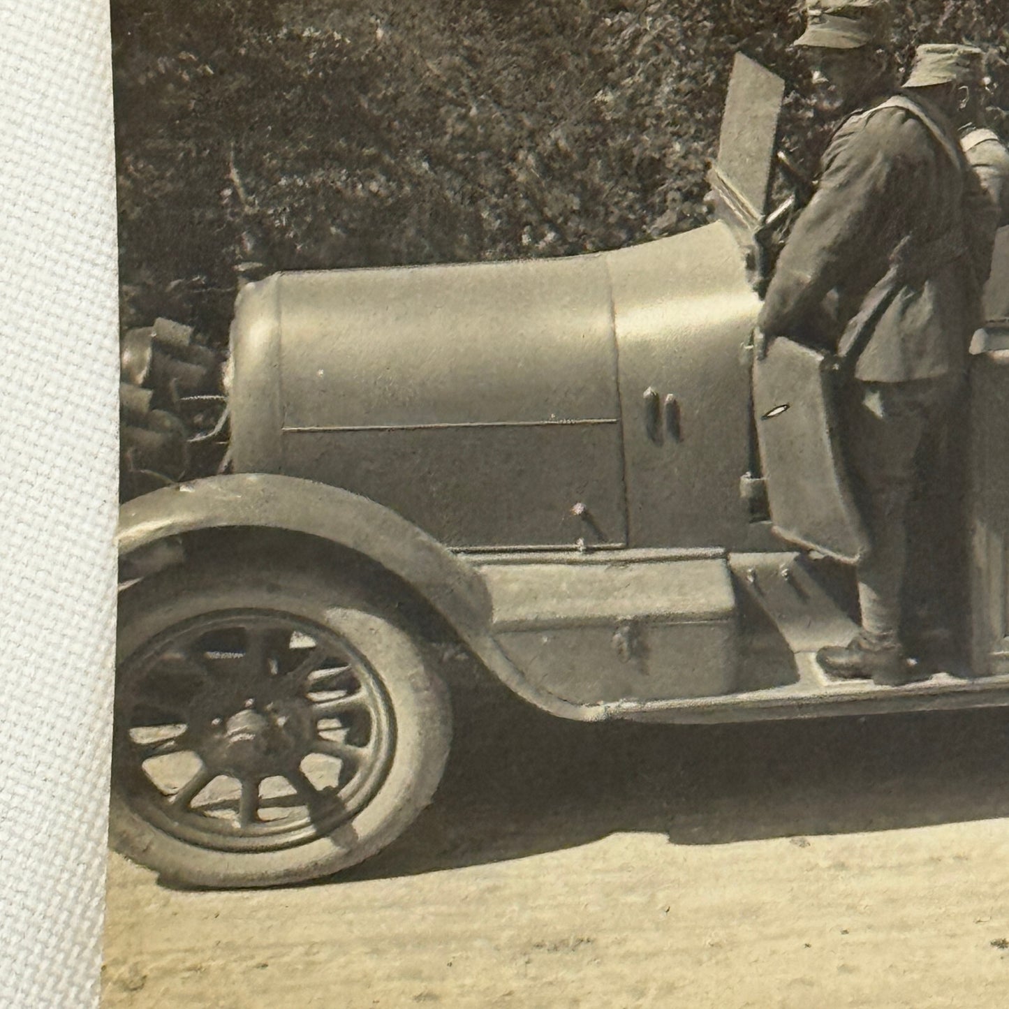 Vintage Photograph Photo Men in Early Automobile Possibly Military