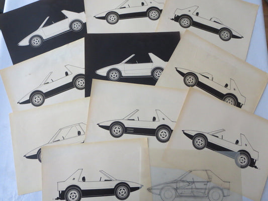 11 Vintage 1970s Concept Car Design Art Renderings Drawing Sketch Car Design