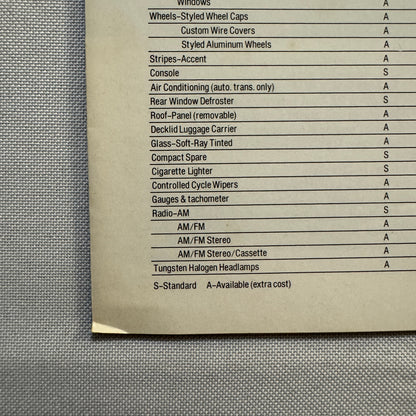 1982 Buick Skyhawk Car Sales Brochure Catalog Coupe Sedan Limited