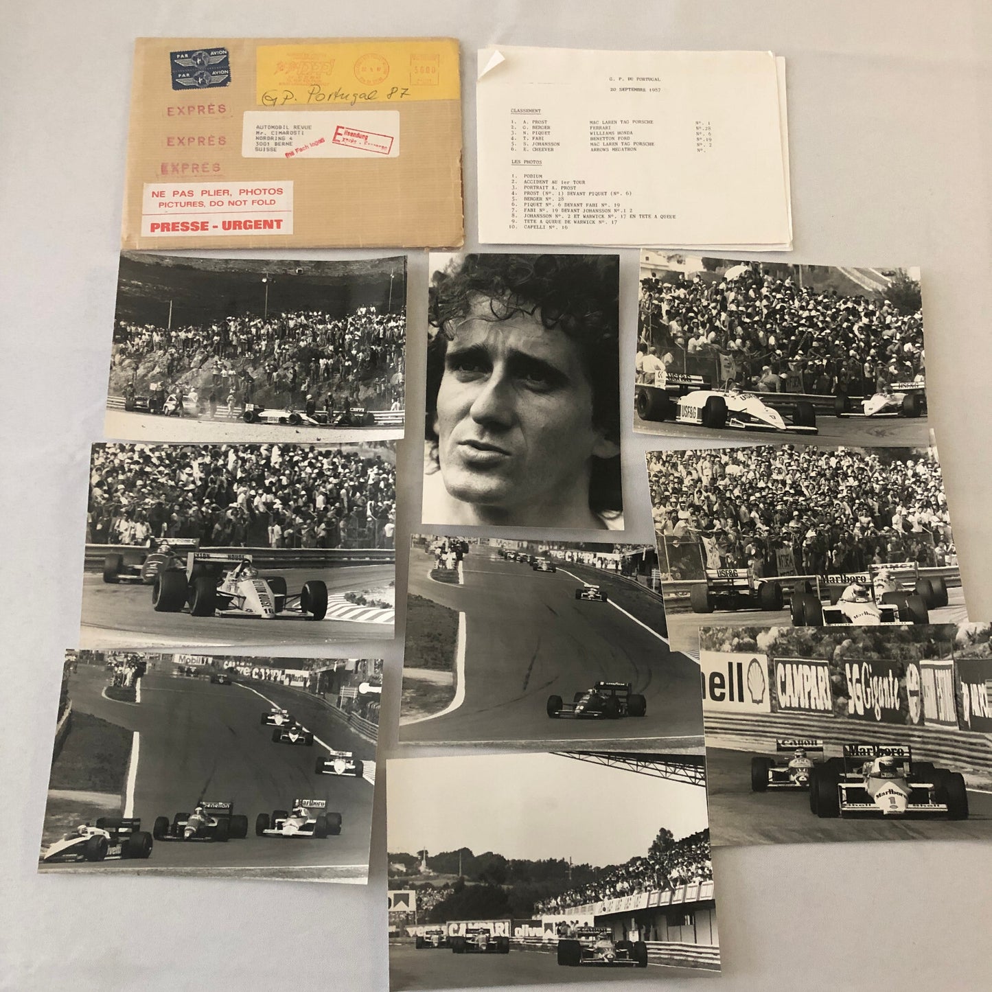 1987 Portugal Grand Prix Formula One Racing Photo Lot of 9 F1 Car Driver
