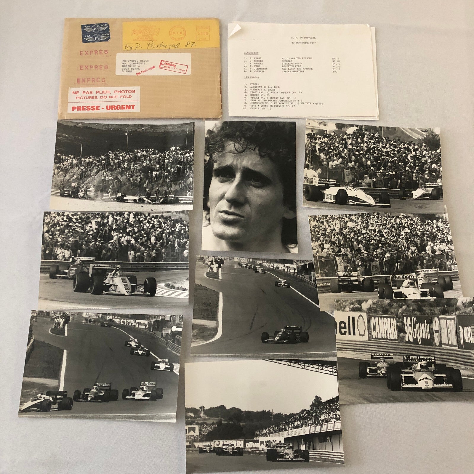 1987 Portugal Grand Prix Formula One Racing Photo Lot of 9 F1 Car Driver