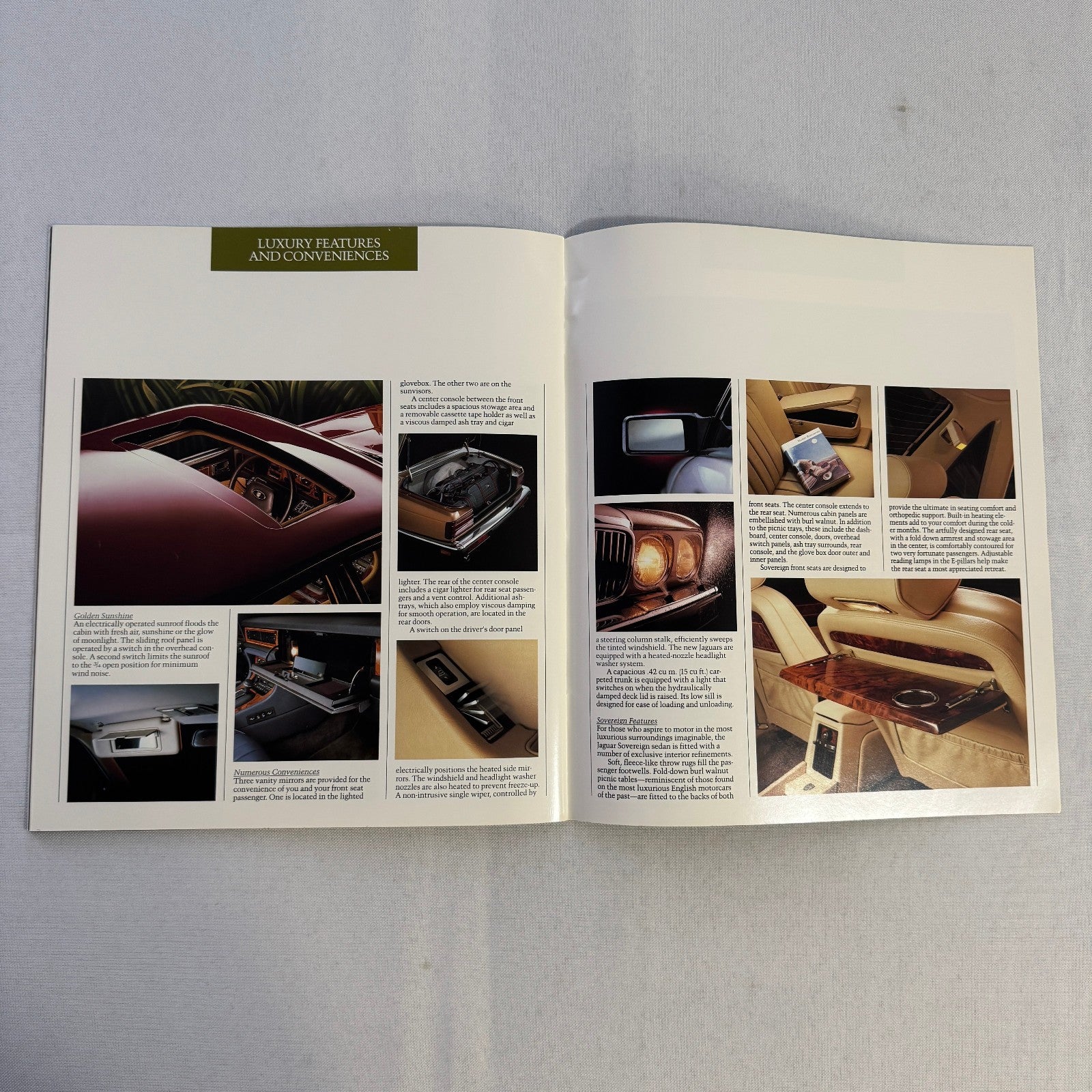 1987 Jaguar XJ6 and XJ6 Sovereign Car Sales Brochure Catalog Advertising Vintage