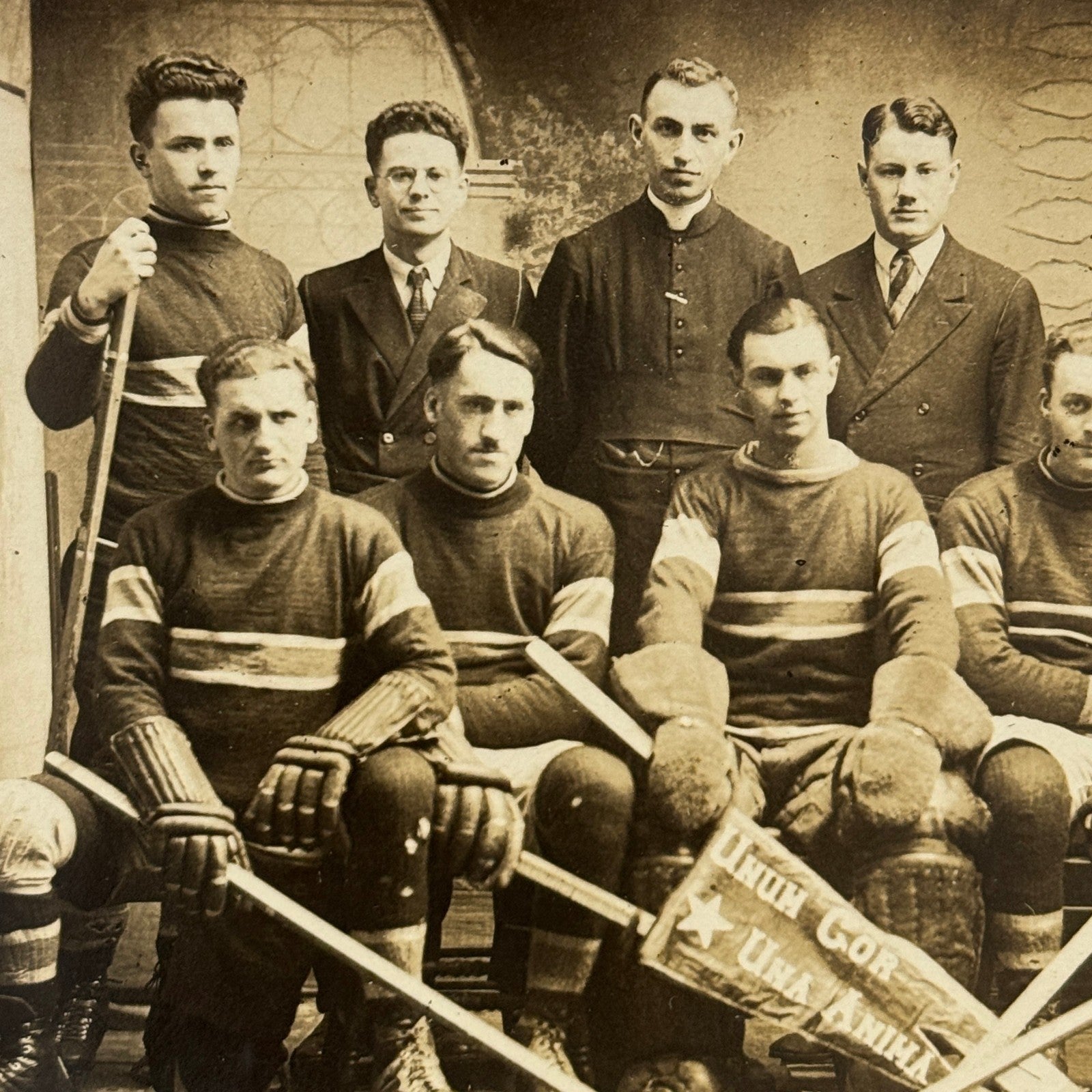 1928 Antique Hockey RPPC Real Photo Postcard Post Card Team Vintage Sports