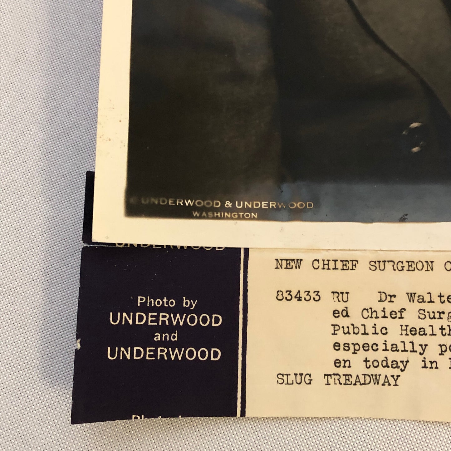 Press Photograph Photo Chief Surgeon Doctor Dr Walter Treadway 1933 Underwood
