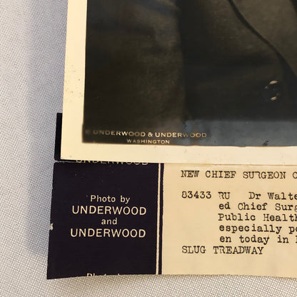 Press Photograph Photo Chief Surgeon Doctor Dr Walter Treadway 1933 Underwood
