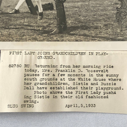 Press Photo Photograph Eleanore Roosevelt Grand Children Whitehouse 1933