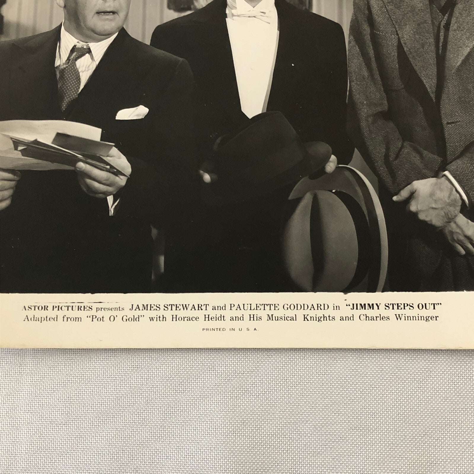 Vintage Movie Film Press Photo Photograph Print Jimmy Steps Out James Stewart