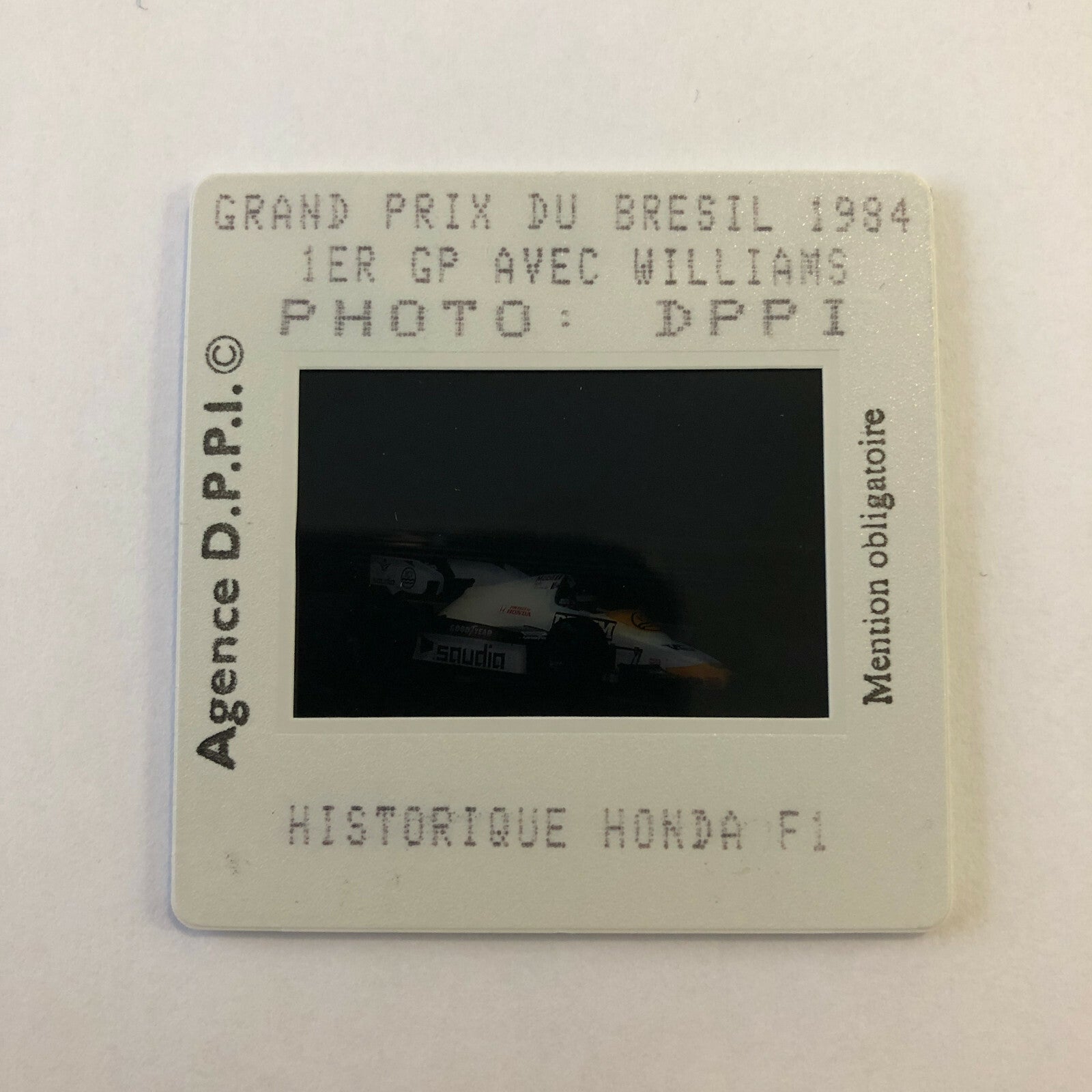 1984 Brazilian Grand Prix Williams Honda DPPI 35MM Press Photo Slide F1 Racing 
