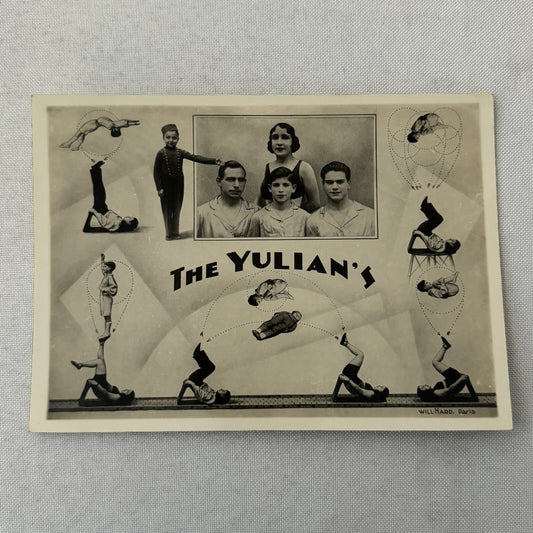 Vintage Circus Acrobat Tumbling Act Photo Photograph 1938 The Yulians