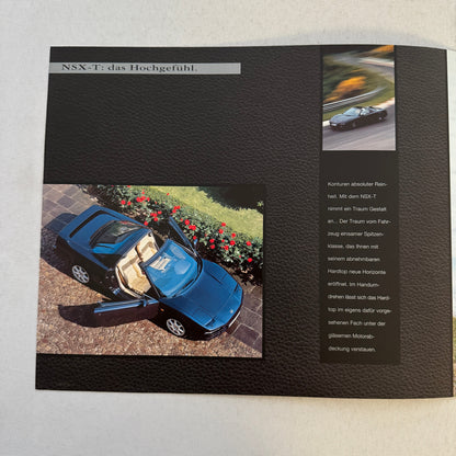 Honda NSX-T Car Sales Brochure Catalog Advertising GERMAN Text Acura NSX T NSXT