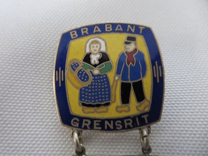 Brabant Grensrit European Car Rally Pin with 5 Date Bars 1952 1954 1956 1957 +