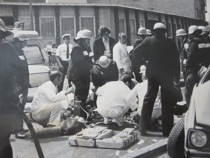 Vintage 1970s Photo Photograph Image Car Accident Wreck Paramedics Volkswagen