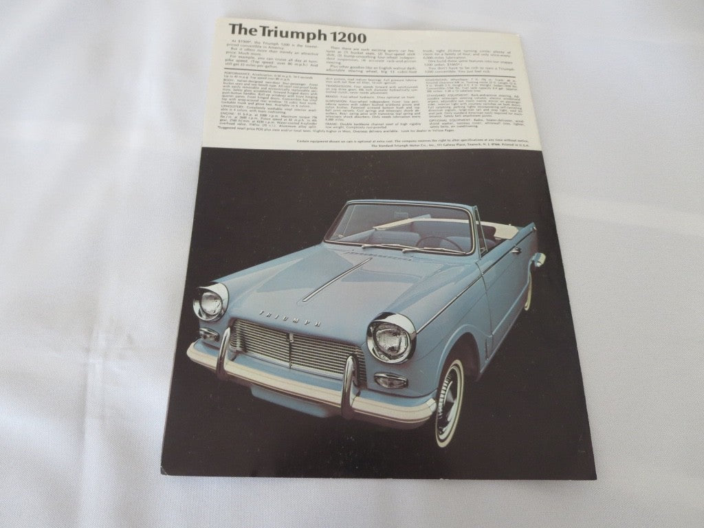 1966 Triumph Brochure 2000 TR-4A Spitfire MK2 1200