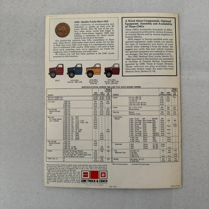 GMC Series 7000 Conventional Truck Sales Brochure Catalog Advertising Vintage