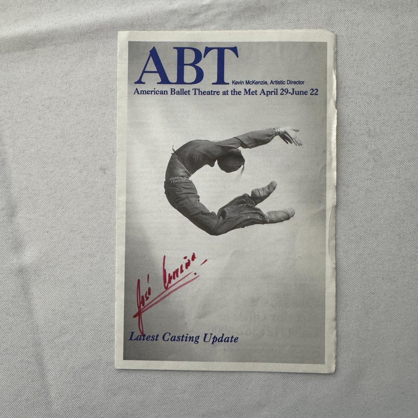 American Ballet Theatre Stagebill Playbill Program Signed Jose Manuel Carreno 96
