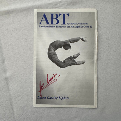 American Ballet Theatre Stagebill Playbill Program Signed Jose Manuel Carreno 96
