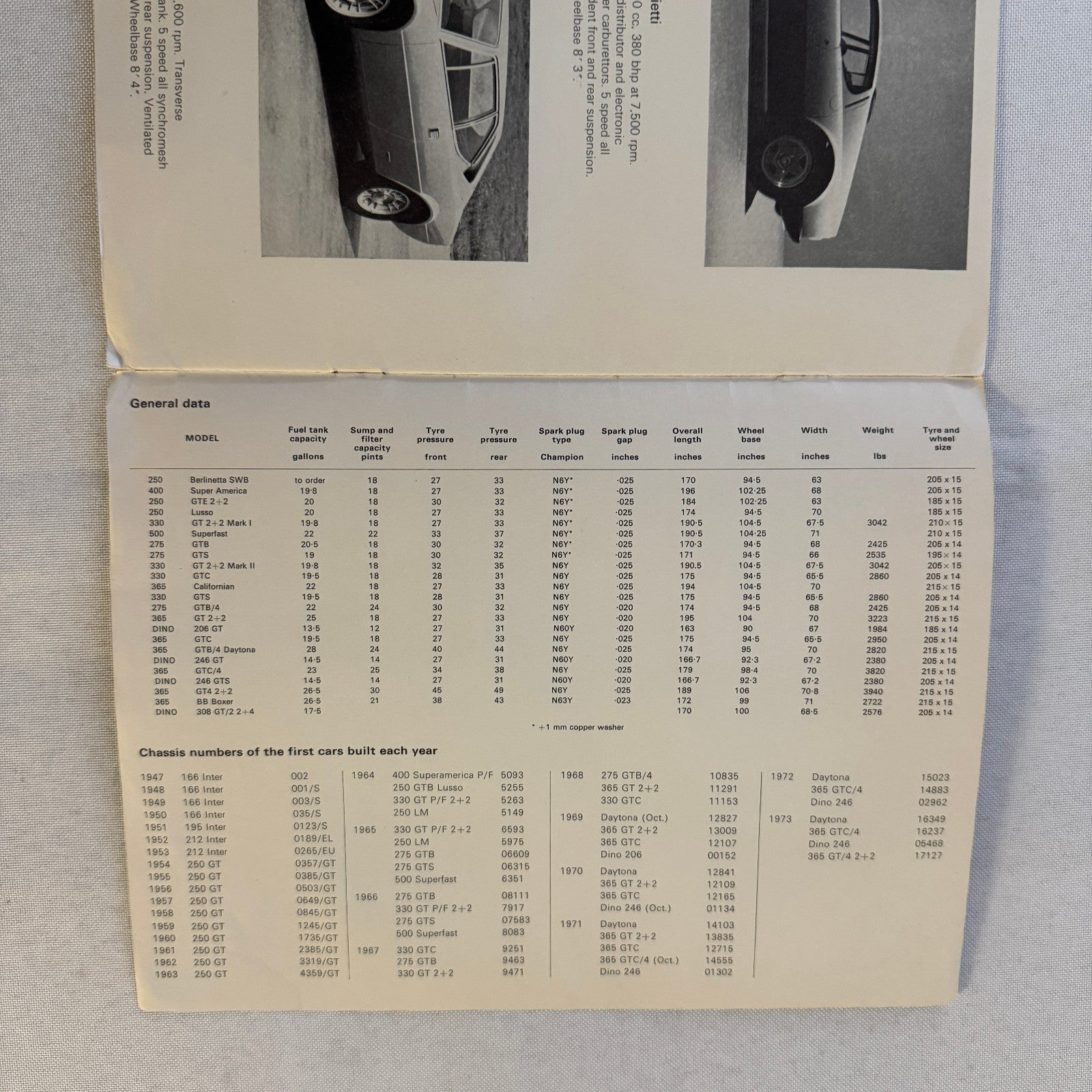 Vintage Ferrari Maranello Concessionaires Dealership Brochure 250 GT 400
