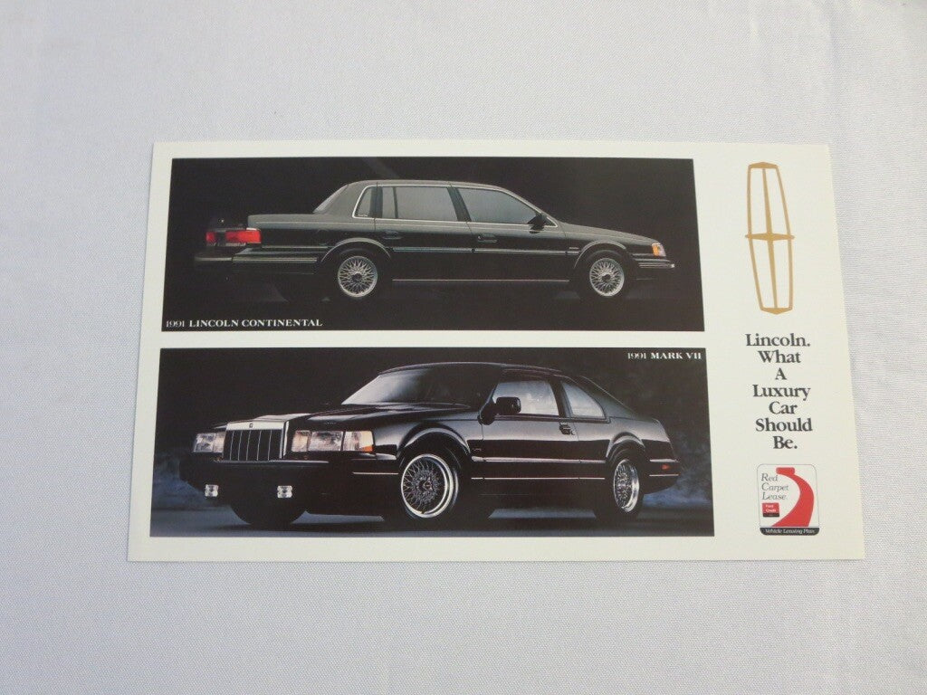 1991 Lincoln Sales Brochure Catalog Town Car Mark VII Continental 