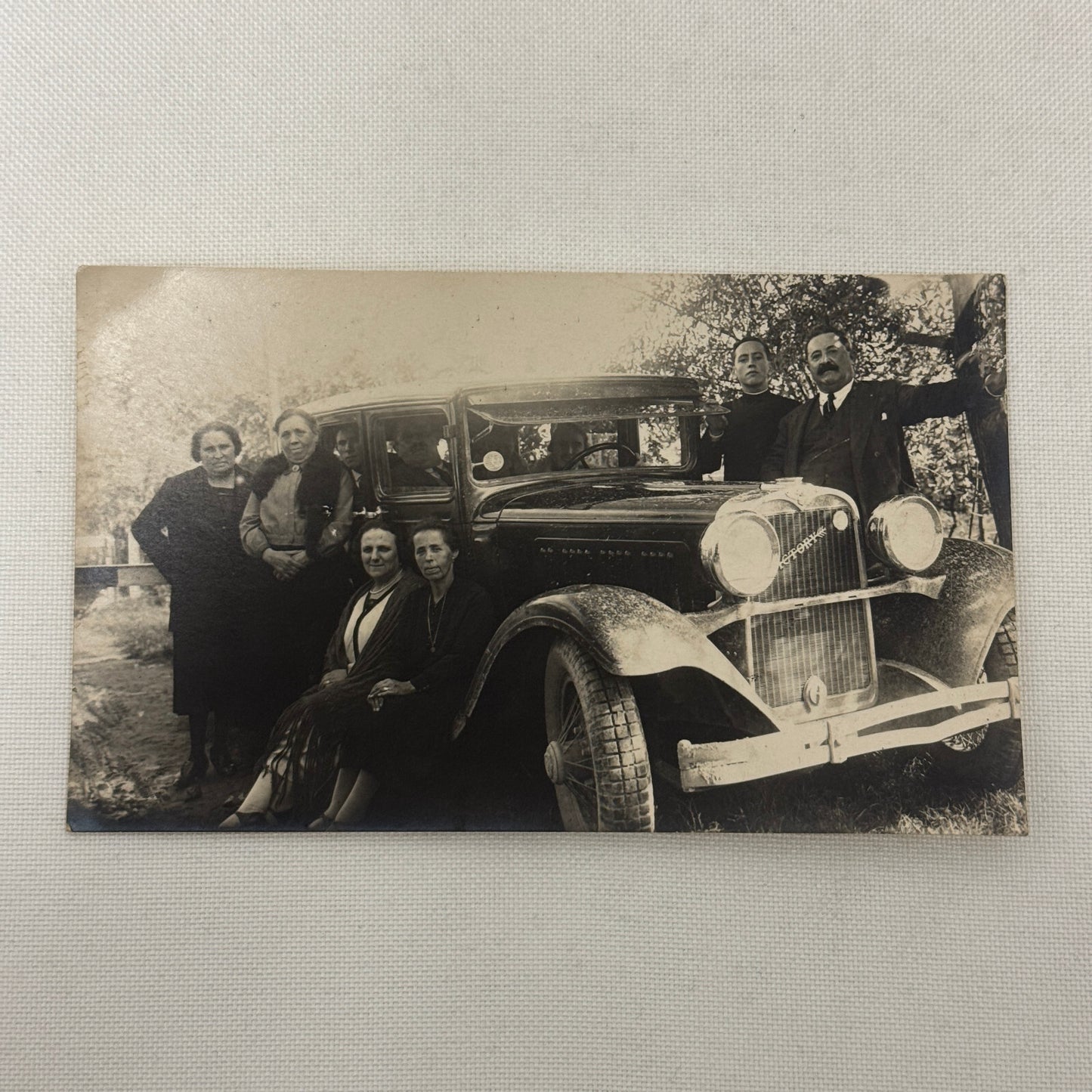 Antique Victory Car Automobile People Real Photo Postcard RPPC Photograph