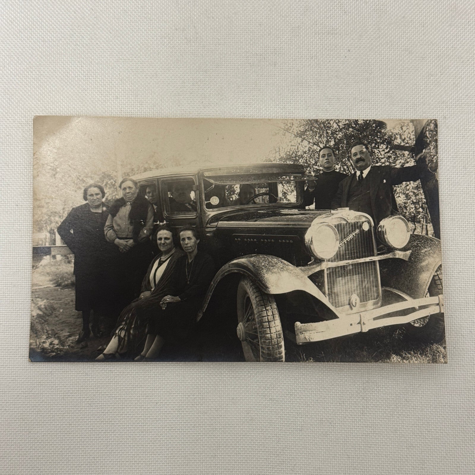 Antique Victory Car Automobile People Real Photo Postcard RPPC Photograph