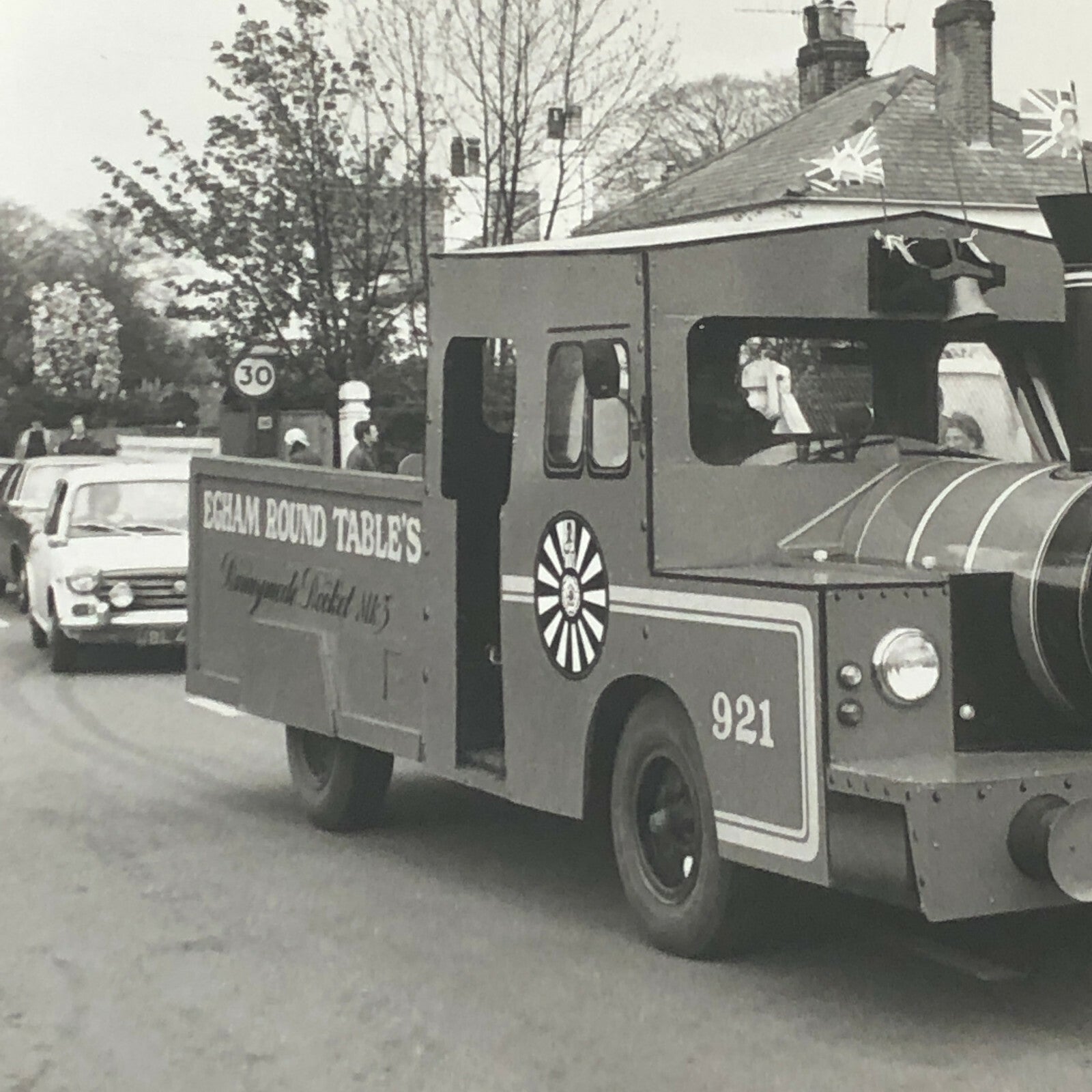 Vintage Photograph Photo Truck Shaped Like a Train in Parade - UK England 