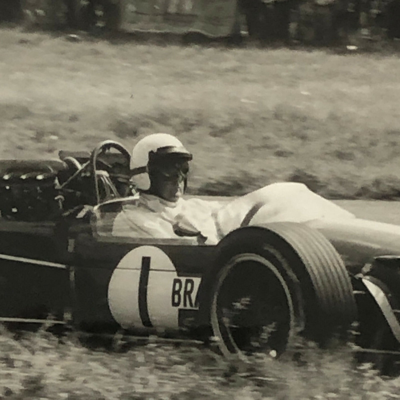Vintage Racing Photo Photograph 1967 German Grand Prix Jack Brabham 