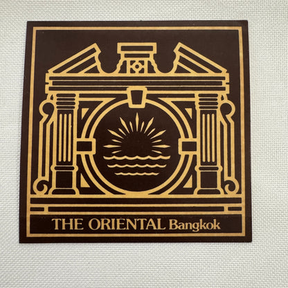 Vintage Travel Luggage Label The Oriental Hotel Bangkok Thailand