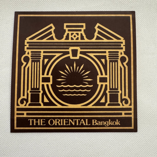 Vintage Travel Luggage Label The Oriental Hotel Bangkok Thailand