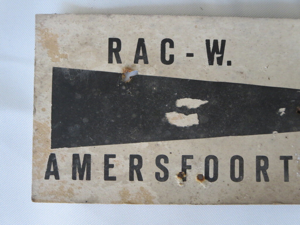 Vintage RAC West Amersfoort Car Rally Small Cardboard Directional Arrow Sign 