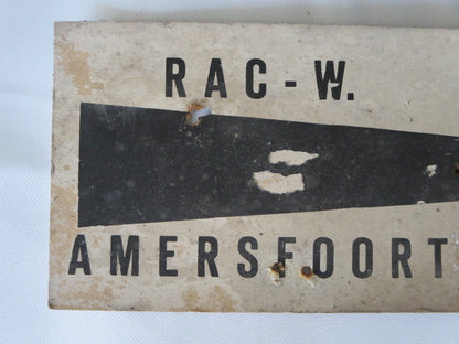 Vintage RAC West Amersfoort Car Rally Small Cardboard Directional Arrow Sign 