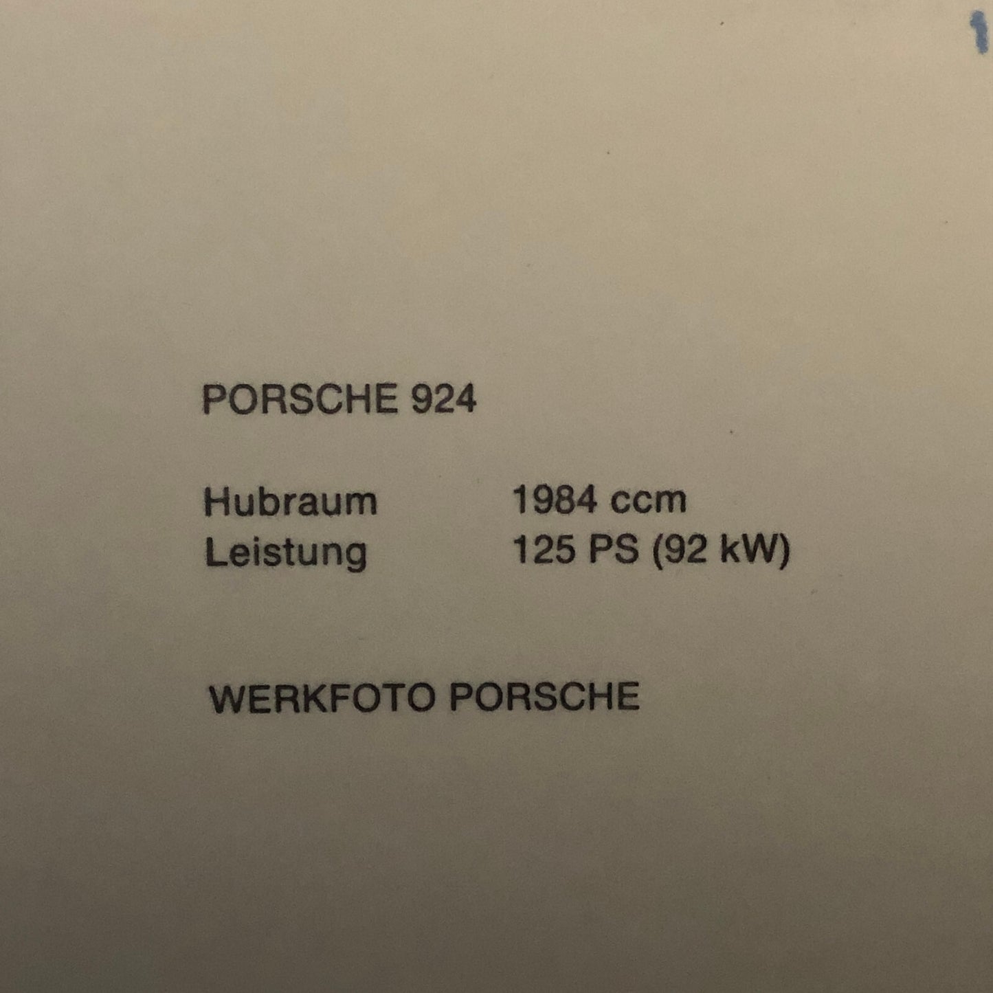 Vintage Porsche 924 Car Photo Photograph Print German